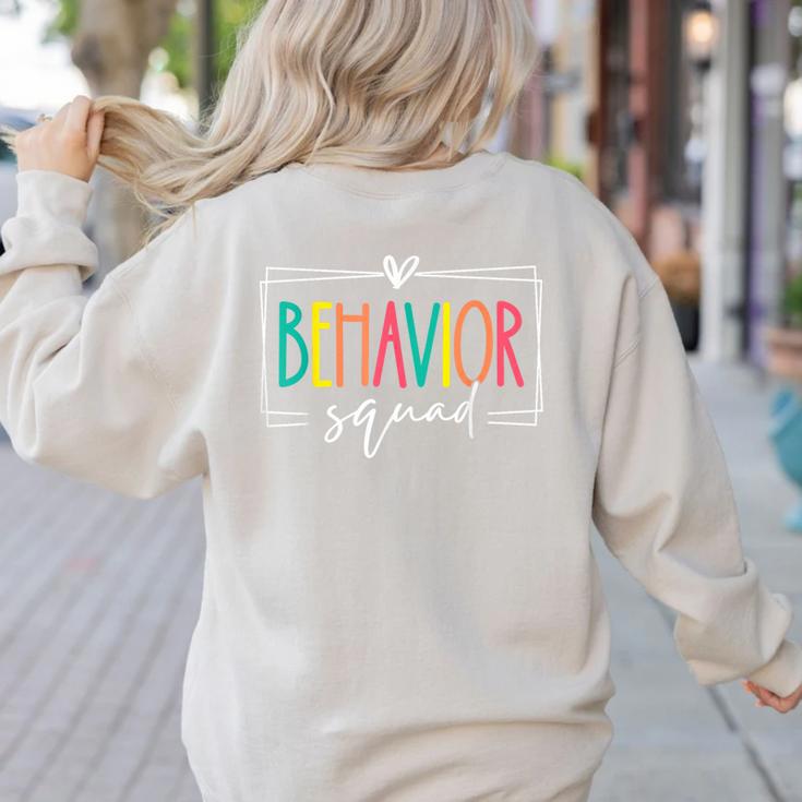 Behavior Squad School Counselor SPED Teacher Kids Women Men Women's Sweatshirt Back Print Behavior Squad School Counselor SPED Teacher Kids Women Men Women's Sweatshirt Back Print