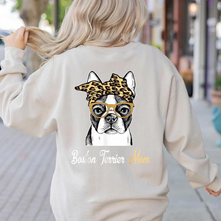 Birthday And Mother's Day -Boston Terrier Mom Women's Sweatshirt Back Print