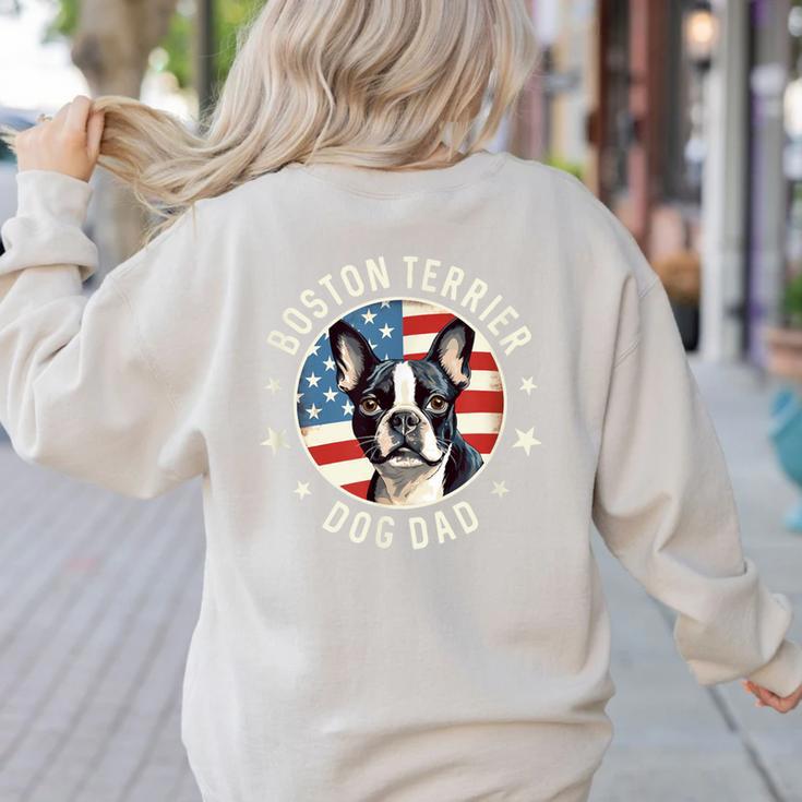 Boston Bull Terrier Men Boston Terrier Dog Dad Women's Sweatshirt Back Print