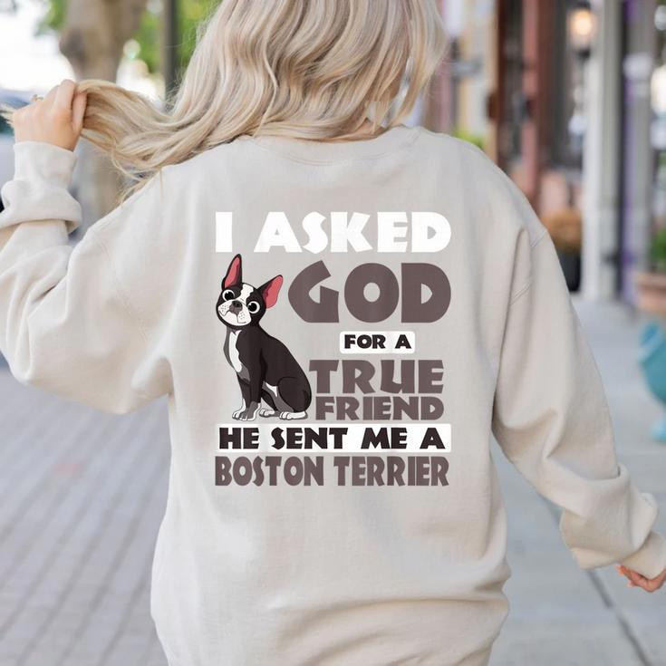 Boston Terrier American Gentleman Non-Sporting Dog Lover Women's Sweatshirt Back Print