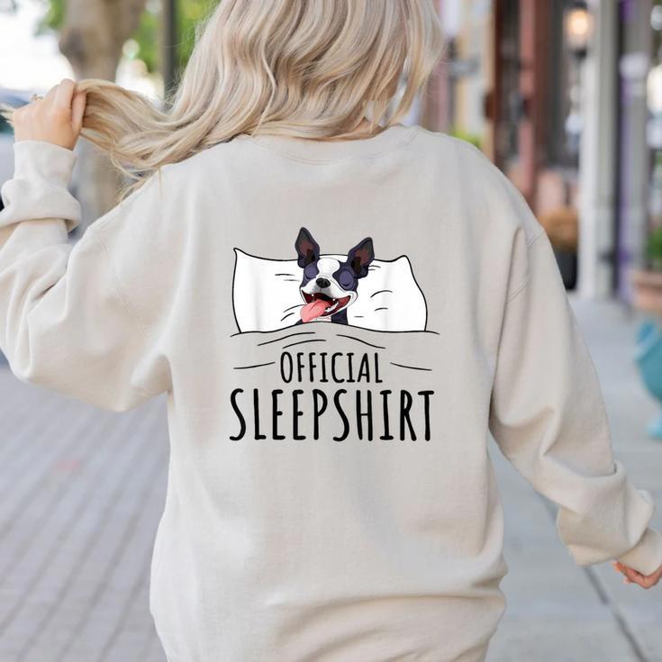 Boston Terrier Dog Lovers Sleepshirt Apparel Men Women Women's Sweatshirt Back Print