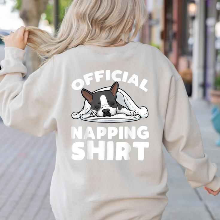 Boston Terrier Dog Official Sleeping Shirt Men Women Kids Women's Sweatshirt Back Print