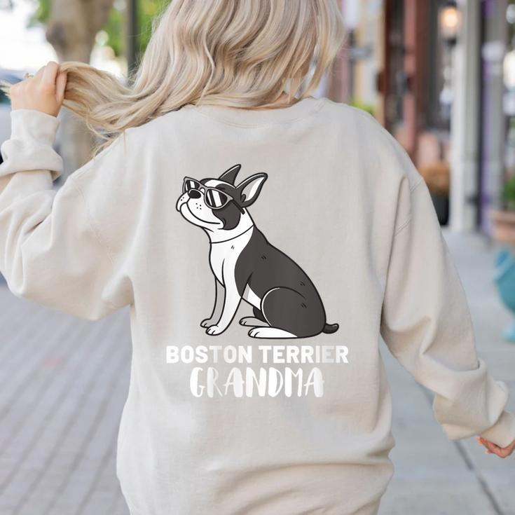 Boston Terrier Dog Owner Grandma Women's Sweatshirt Back Print