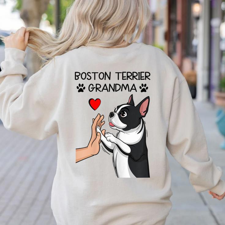 Boston Terrier Grandma Mother's Day Dog Mom Women's Sweatshirt Back Print