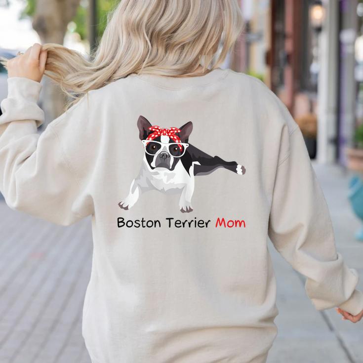 Boston Terrier Mom Bandana Boston Terrier Dog Women's Sweatshirt Back Print