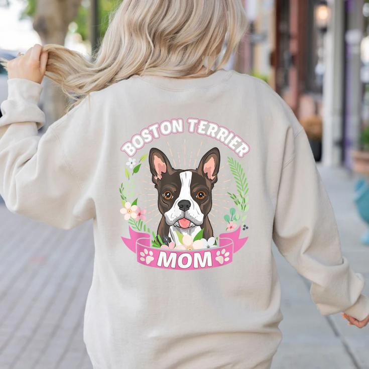 Boston Terrier Mom Mother's Day Women's Sweatshirt Back Print