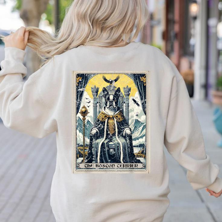 Boston Terrier Tarot Card Dog Women's Sweatshirt Back Print