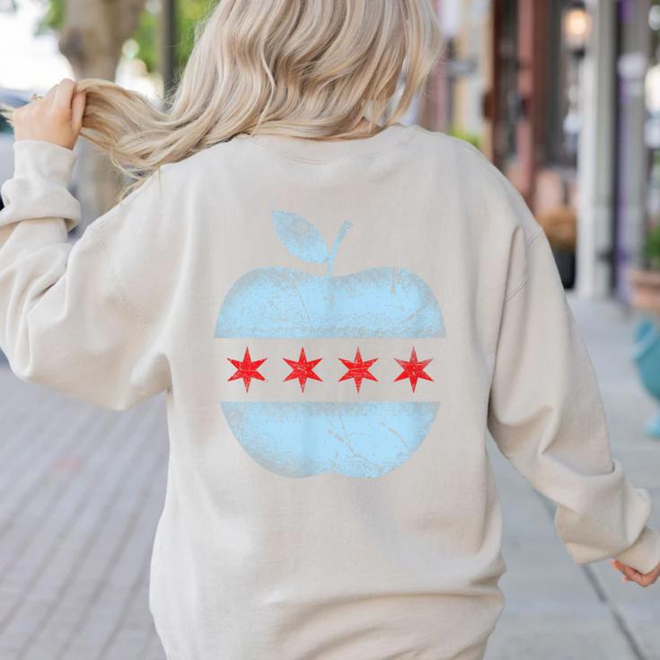 Chicago Flag Teacher School Cute Women's Sweatshirt Back Print