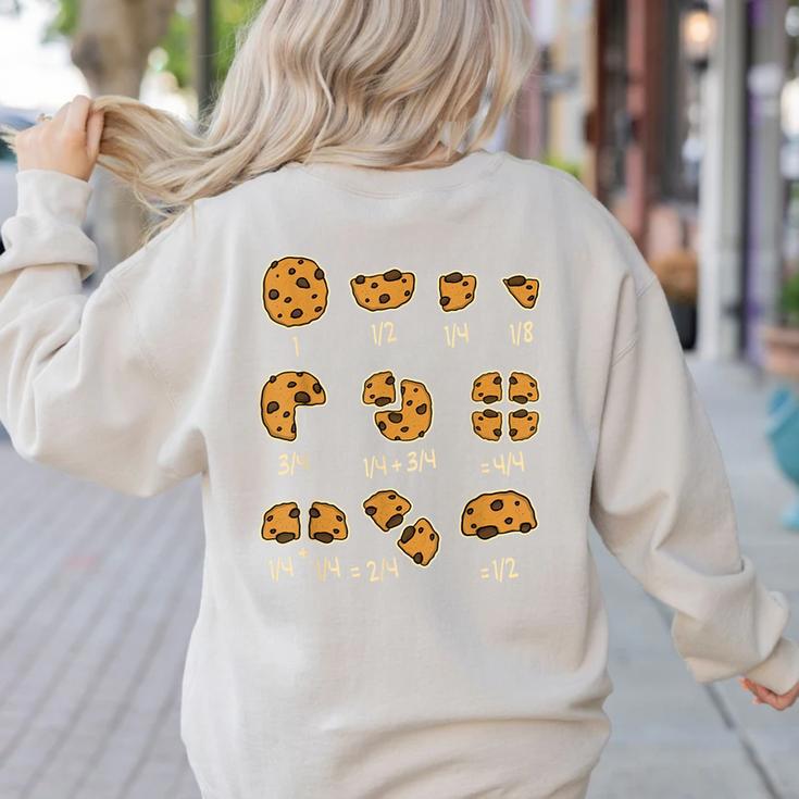 Chocolate Cookie Quick Math Fraction Math Teachers For Men Women Girls Kids Women's Sweatshirt Back Print