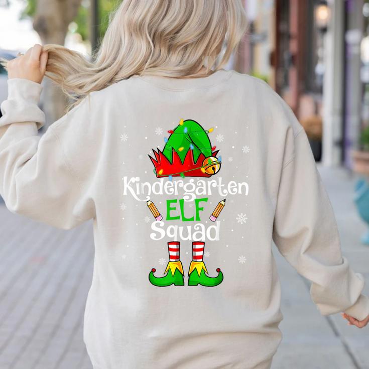 Christmas Kindergarten Elf Squad Teacher Student Women's Sweatshirt Back Print Christmas Kindergarten Elf Squad Teacher Student Women's Sweatshirt Back Print