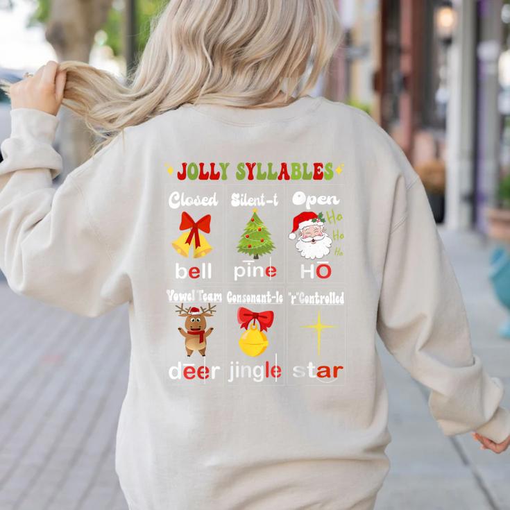 Christmas Reading Teacher Syllable Types Reading Teacher Women's Sweatshirt Back Print Christmas Reading Teacher Syllable Types Reading Teacher Women's Sweatshirt Back Print