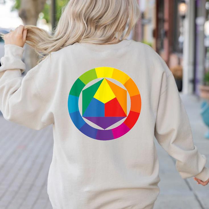 Color Wheel Palette Shirt Artist Painter Art Teacher Tshirt Women's Sweatshirt Back Print