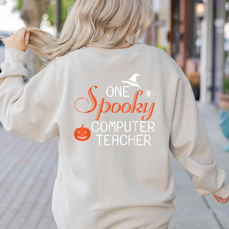 Computer Teacher Halloween Spooky Men Women Kids Women's Sweatshirt Back Print