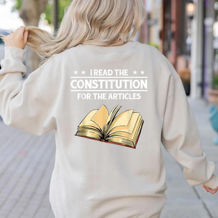 Cool History Teacher Read The Constitution For The Articles Women's Sweatshirt Back Print Cool History Teacher Read The Constitution For The Articles Women's Sweatshirt Back Print