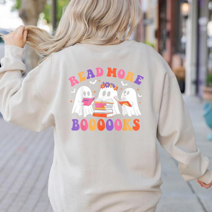 Cute Ghost Read More Books Lover Teacher Halloween Costume Women's Sweatshirt Back Print Cute Ghost Read More Books Lover Teacher Halloween Costume Women's Sweatshirt Back Print