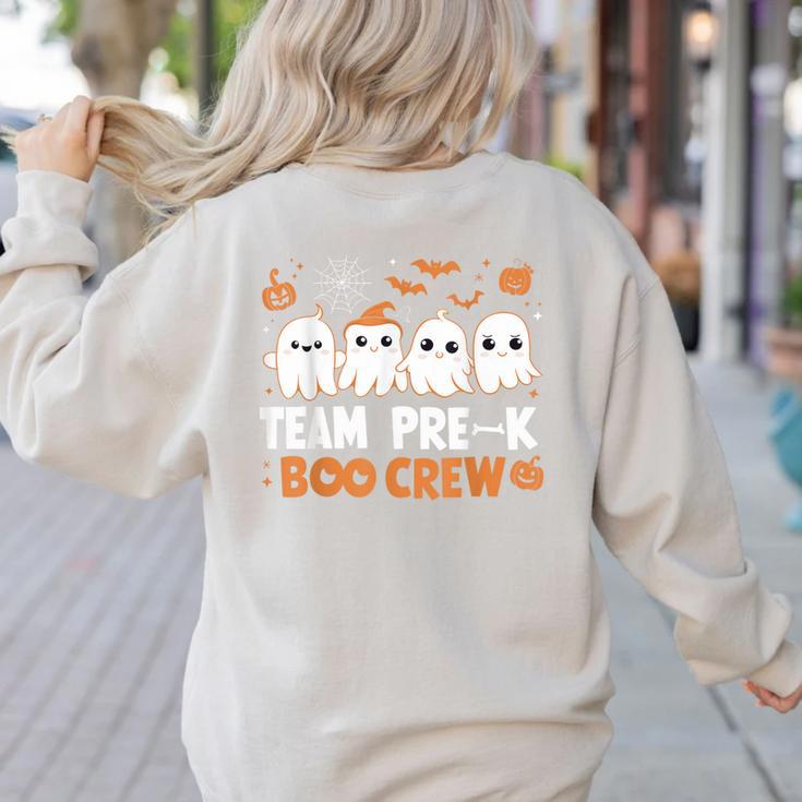 Cute Ghosts Pre-K Boo Crew Teachers Halloween Party Team For Men Women Kids Women's Sweatshirt Back Print