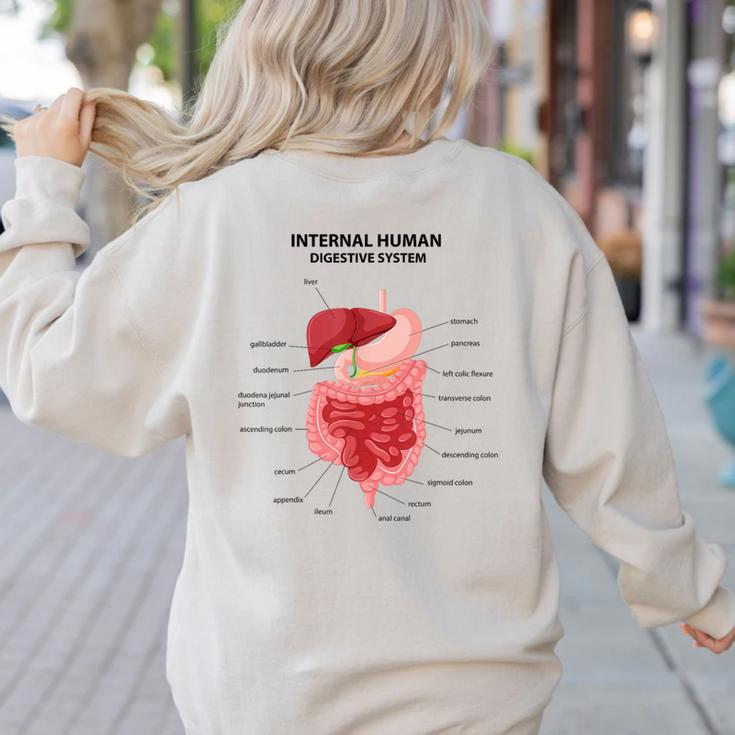 Digestive System Anatomy Anatomical Biology Teacher Men Women Women's Sweatshirt Back Print Digestive System Anatomy Anatomical Biology Teacher Men Women Women's Sweatshirt Back Print