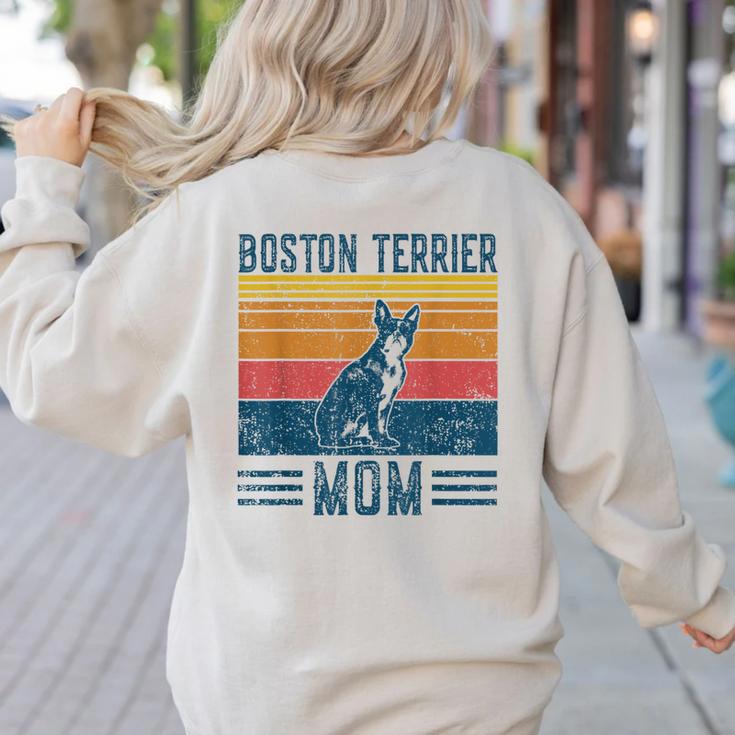 Dog Boston Terrier Mom Vintage Boston Terrier Mom Women's Sweatshirt Back Print