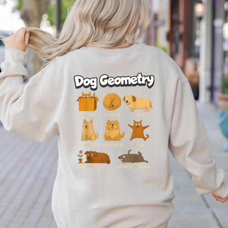 Dog Geometry Math Teacher Back To School STEM Humor Women's Sweatshirt Back Print Dog Geometry Math Teacher Back To School STEM Humor Women's Sweatshirt Back Print