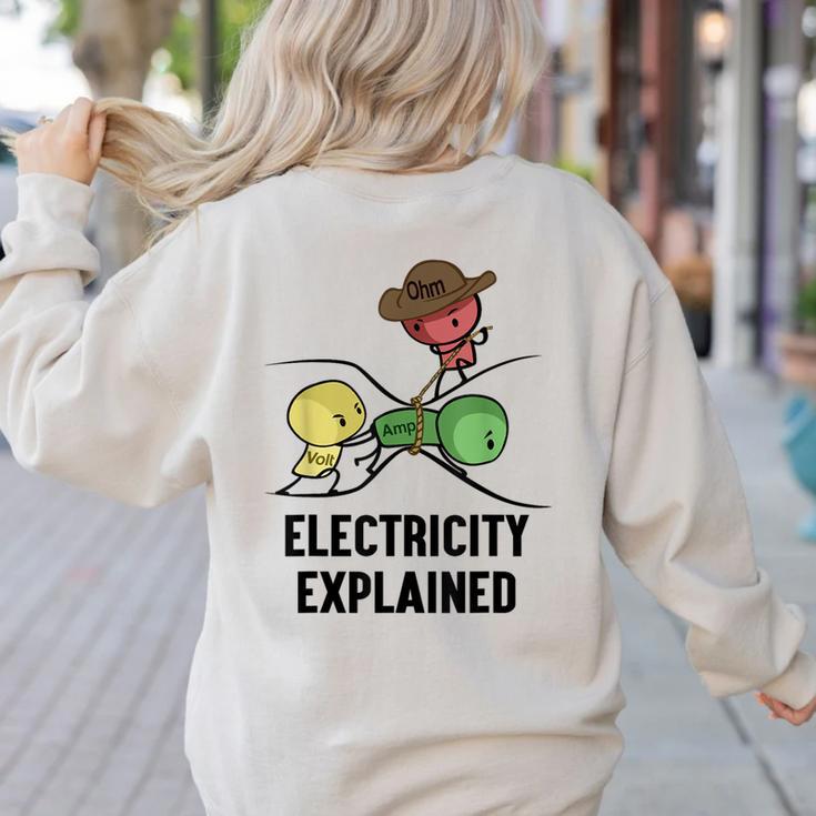 Electricity Explained Physics Nerd I Teacher School Women's Sweatshirt Back Print Electricity Explained Physics Nerd I Teacher School Women's Sweatshirt Back Print
