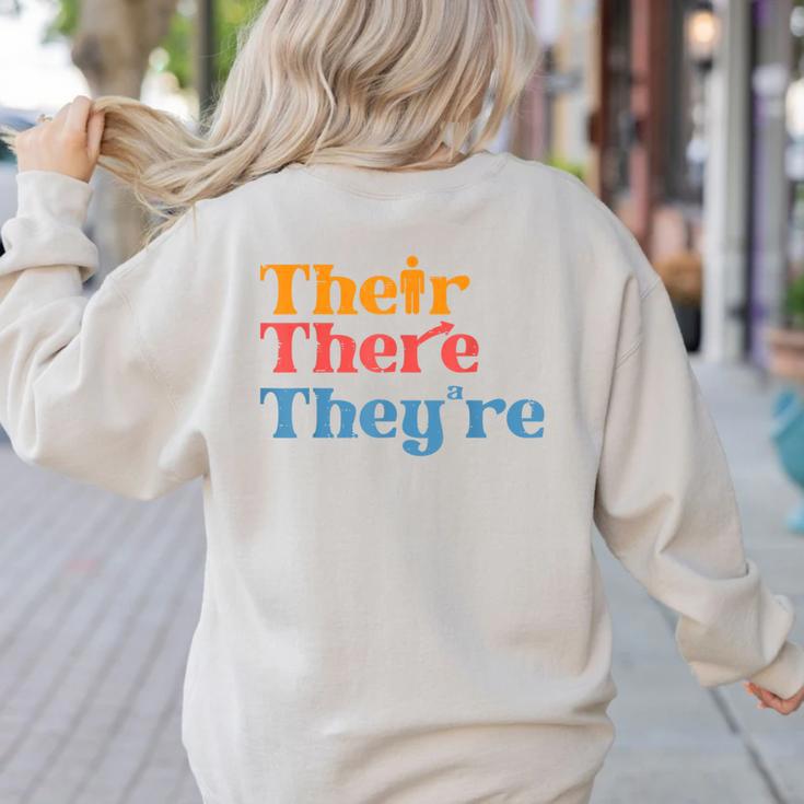 English Teacher Their There Theyre Grammar Men Women Women's Sweatshirt Back Print English Teacher Their There Theyre Grammar Men Women Women's Sweatshirt Back Print