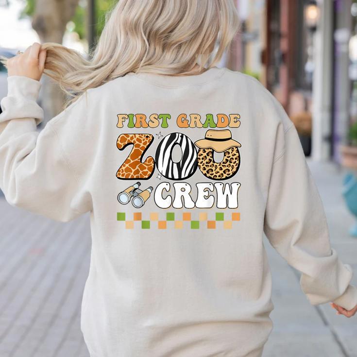 Field Zoo Trip Teacher First Grade Crew Back To School Women's Sweatshirt Back Print Field Zoo Trip Teacher First Grade Crew Back To School Women's Sweatshirt Back Print