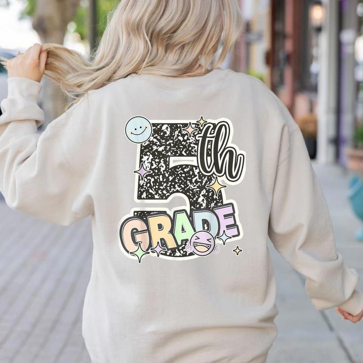 First Day Of Fifth Grade Composition Notebook Teacher Women's Sweatshirt Back Print First Day Of Fifth Grade Composition Notebook Teacher Women's Sweatshirt Back Print