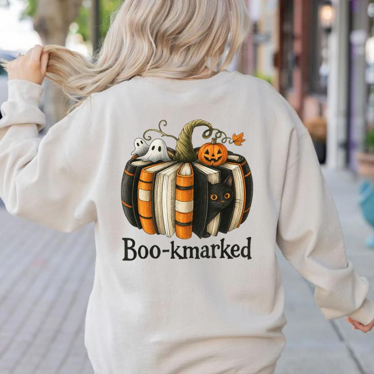 Fun Fall Book Lover Cute Teacher Student Halloween Women's Sweatshirt Back Print Fun Fall Book Lover Cute Teacher Student Halloween Women's Sweatshirt Back Print