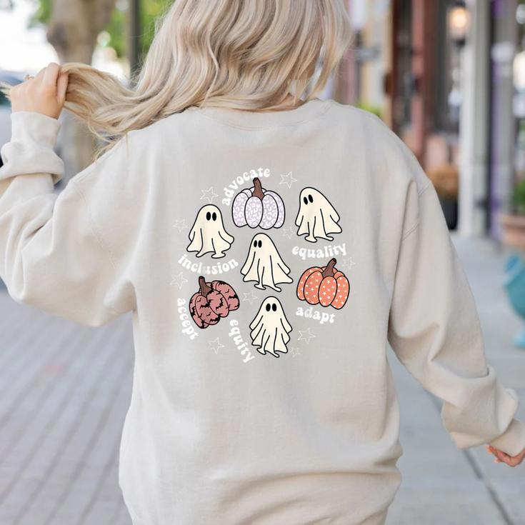 Halloween Advocate Heat Transfers Special Education Teacher Men Women Women's Sweatshirt Back Print Halloween Advocate Heat Transfers Special Education Teacher Men Women Women's Sweatshirt Back Print