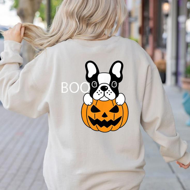 The Halloween Boston Terrier Women's Sweatshirt Back Print