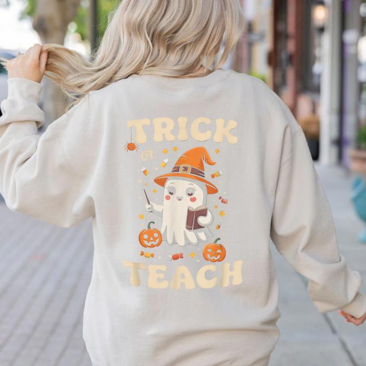 Halloween Teacher Shirts Women School Trick Or Teach Groovy Women's Sweatshirt Back Print Halloween Teacher Shirts Women School Trick Or Teach Groovy Women's Sweatshirt Back Print