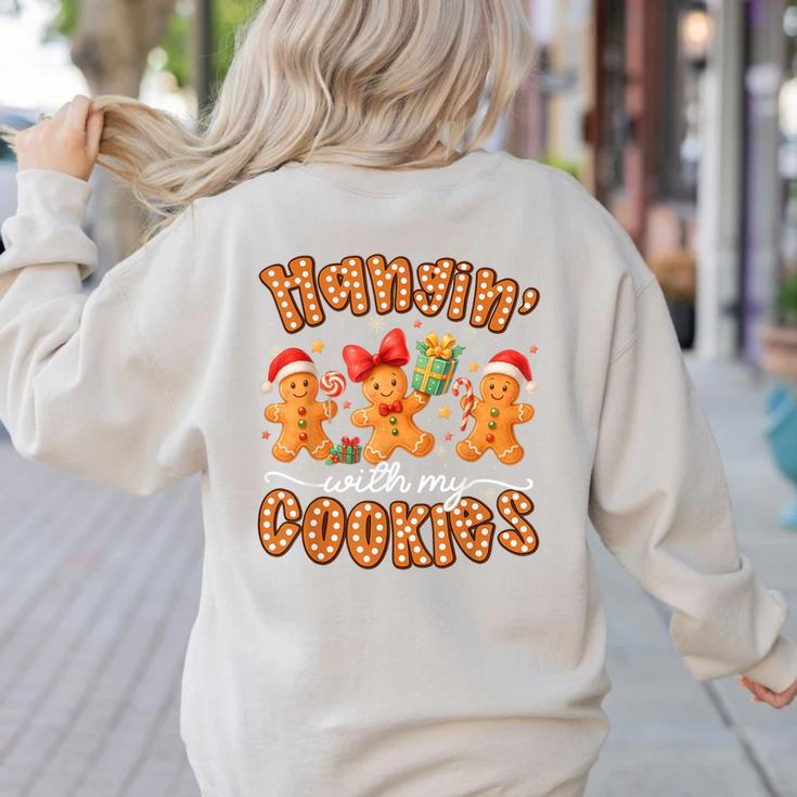 Hangin With My Cookies Gingerbread Men Women Xmas Teacher Women's Sweatshirt Back Print Hangin With My Cookies Gingerbread Men Women Xmas Teacher Women's Sweatshirt Back Print