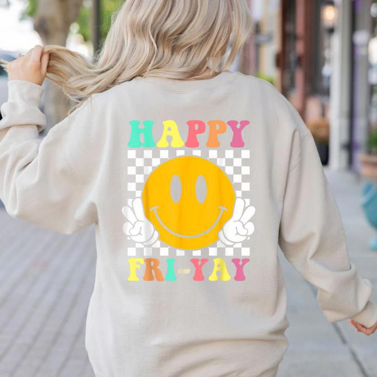 Happy Fri-Yay Teacher Friday Weekend School Women's Sweatshirt Back Print Happy Fri-Yay Teacher Friday Weekend School Women's Sweatshirt Back Print