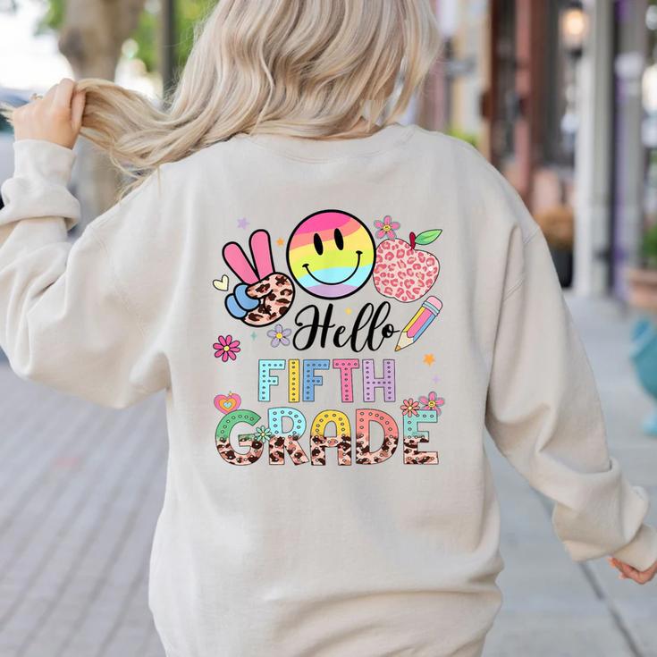 Hello 5th Grade Boy Girl Teacher Back To School 5th Grade Women's Sweatshirt Back Print Hello 5th Grade Boy Girl Teacher Back To School 5th Grade Women's Sweatshirt Back Print