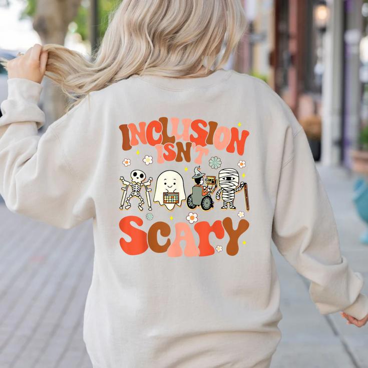 Inclusion Isn't Scary SLP Sped Teacher Halloween Women's Sweatshirt Back Print