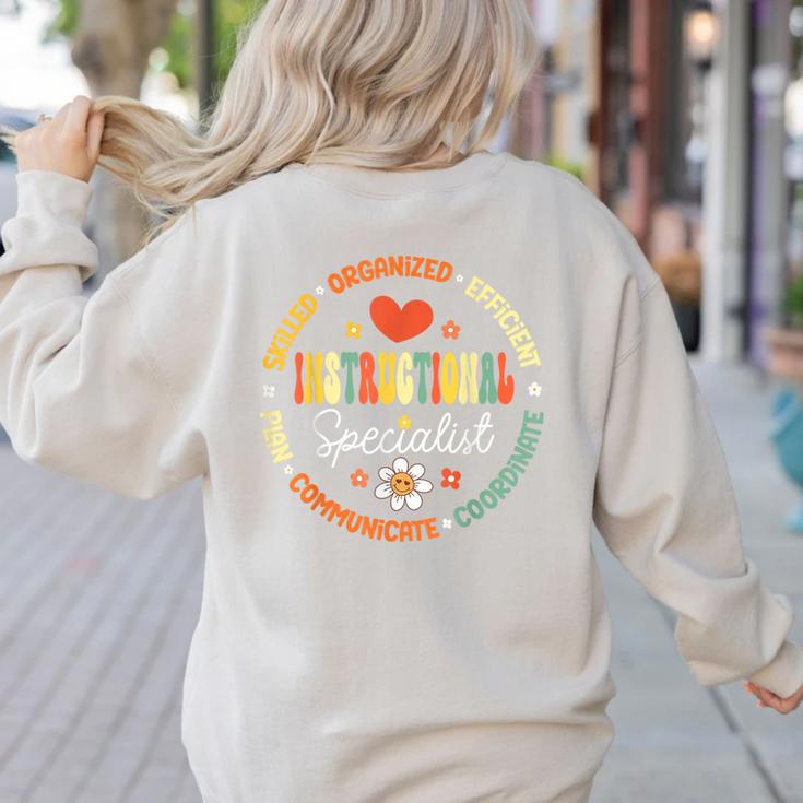 Instructional Specialist School Cute Academic Teacher Women's Sweatshirt Back Print Instructional Specialist School Cute Academic Teacher Women's Sweatshirt Back Print