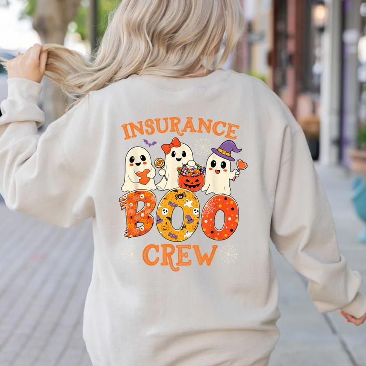 Insurance Boo Crew Halloween Spooky Costume Teacher Women's Sweatshirt Back Print