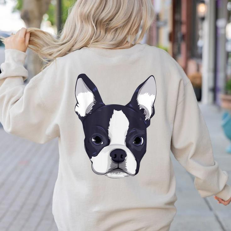 Kids Boston Terrier Dog For Women And Girls Women's Sweatshirt Back Print