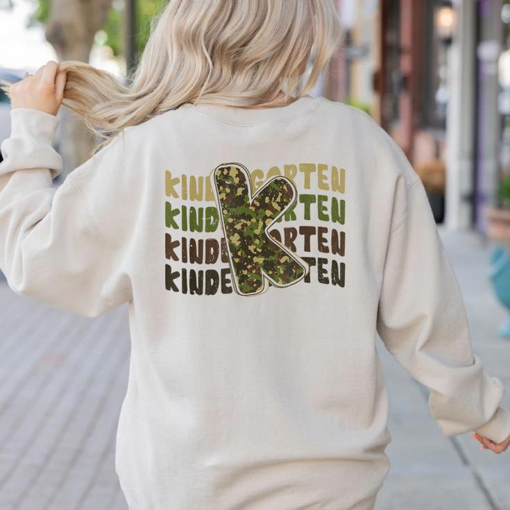 Kindergarten Camo Camouflage Boy Teacher Back To School Women's Sweatshirt Back Print Kindergarten Camo Camouflage Boy Teacher Back To School Women's Sweatshirt Back Print