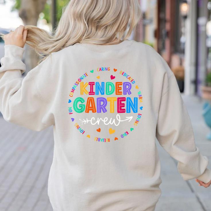 Kindergarten Crew Back To School Kindergarten Teacher Kids Women's Sweatshirt Back Print