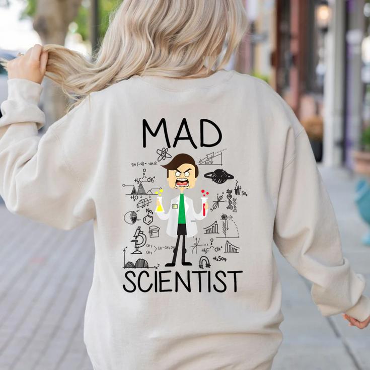 Mad Scientist Shirt Kids Boys Youth Science Teacher Women's Sweatshirt Back Print