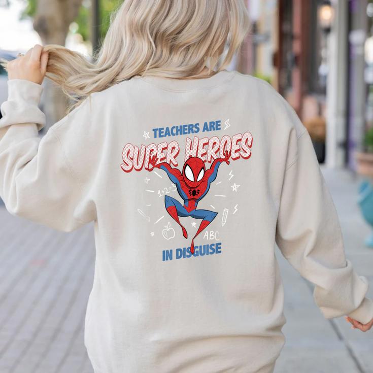 Marvel Spider-Man Teachers Are Super Heroes Women's Sweatshirt Back Print Marvel Spider-Man Teachers Are Super Heroes Women's Sweatshirt Back Print