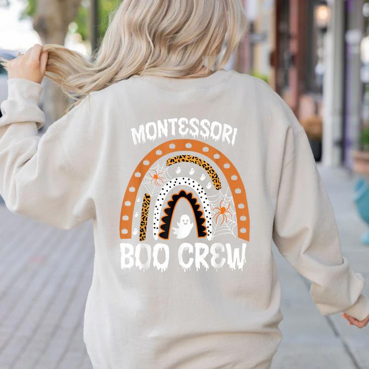Montessori Teacher Halloween Boo Rainbow Leopard Halloween Women's Sweatshirt Back Print
