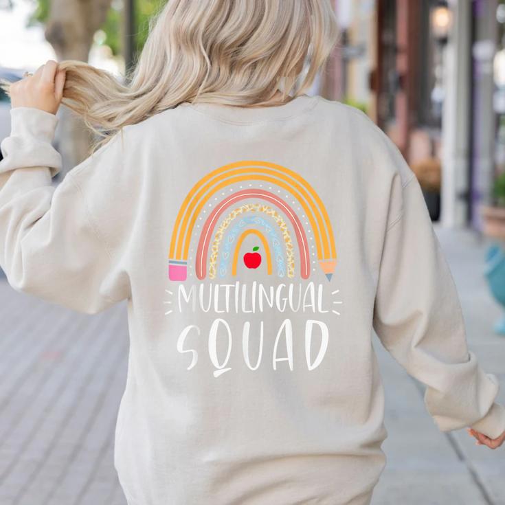 Multilingual Squad Multilingual Teacher Appreciation Kids Women's Sweatshirt Back Print