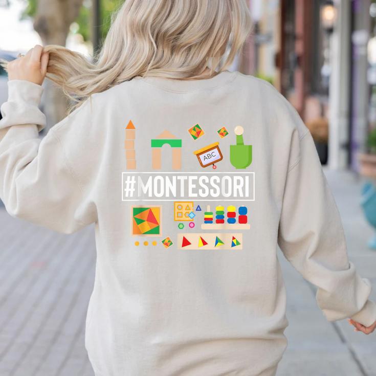 Novelty Montessori Studying Learning Schooling Teacher Love For Men Women Women's Sweatshirt Back Print Novelty Montessori Studying Learning Schooling Teacher Love For Men Women Women's Sweatshirt Back Print