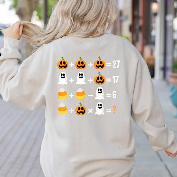 Order Of Operations Quiz Pumpkin Halloween Math Teacher Women's Sweatshirt Back Print