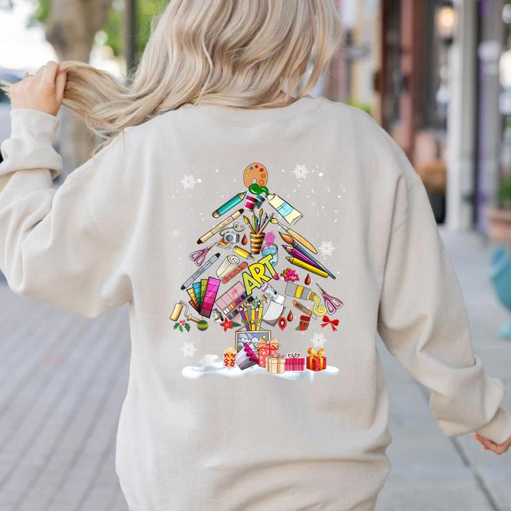Paintbrush Christmas Tree Decor Xmas For Artist Art Teacher For Men Women Women's Sweatshirt Back Print