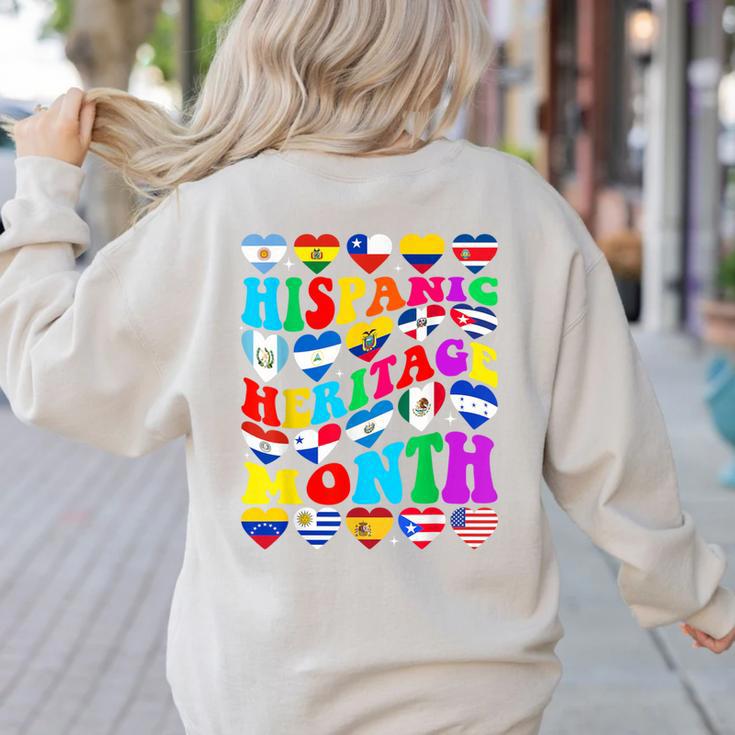 Hispanic Heritage Month 2025 Latino Puerto Rico Teacher Kids Women's Sweatshirt Back Print Hispanic Heritage Month 2025 Latino Puerto Rico Teacher Kids Women's Sweatshirt Back Print