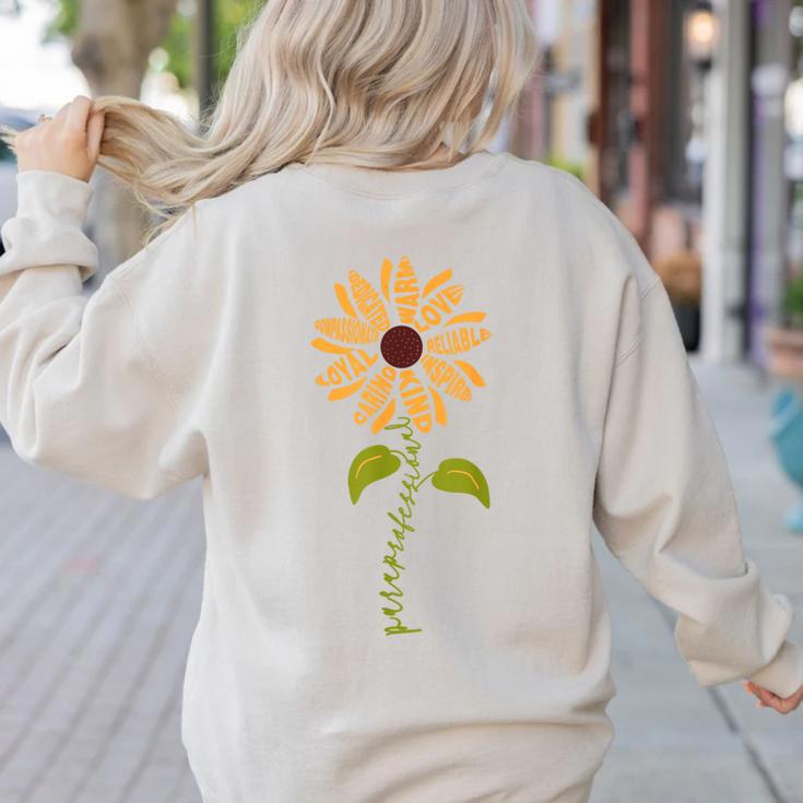 Paraprofessional Para Sunflower Teacher Back To School Women's Sweatshirt Back Print Paraprofessional Para Sunflower Teacher Back To School Women's Sweatshirt Back Print