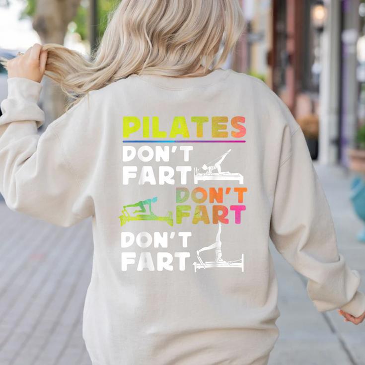 Pilates Instructor Teacher Watercolor Pilates Don't Fart Men Women Kids Women's Sweatshirt Back Print Pilates Instructor Teacher Watercolor Pilates Don't Fart Men Women Kids Women's Sweatshirt Back Print
